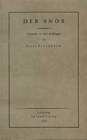 [Gutenberg 60089] • Der Snob / Komödie in drei Aufzügen